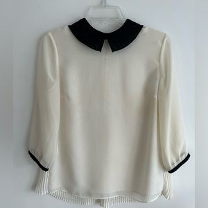 Ted Baker cream and black Jenya white blouse Ted size 1 (US size 4)
